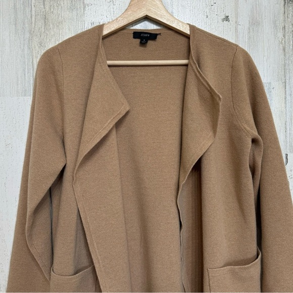 J. Crew Sophie Tan Blazer Jacket Sweater Open Front Merino Wool Blend Size S - Picture 5 of 12